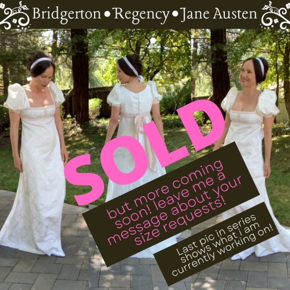 Coming Soon! Bridgerton Regency Jane Austen Emma Gown by eVaVie SZ Small-Medium - Picture 1 of 14